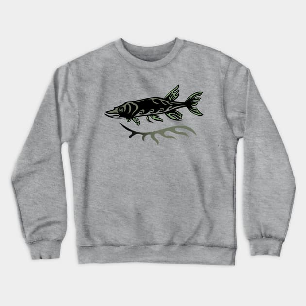 Fish Ojibwe Indigenous WAWEZHI CANADA Crewneck Sweatshirt by WAWEZHI